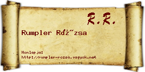 Rumpler Rózsa névjegykártya